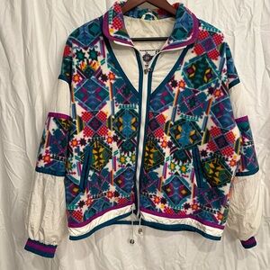 Vintage East West Aztec Southwestern Print Nylon Polyester Size Medium